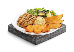 Poitrine de poulet et crevettes papillon