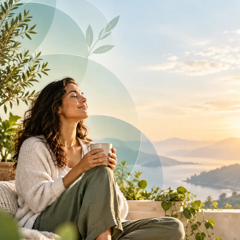 Woman enjoying a moment of serenity